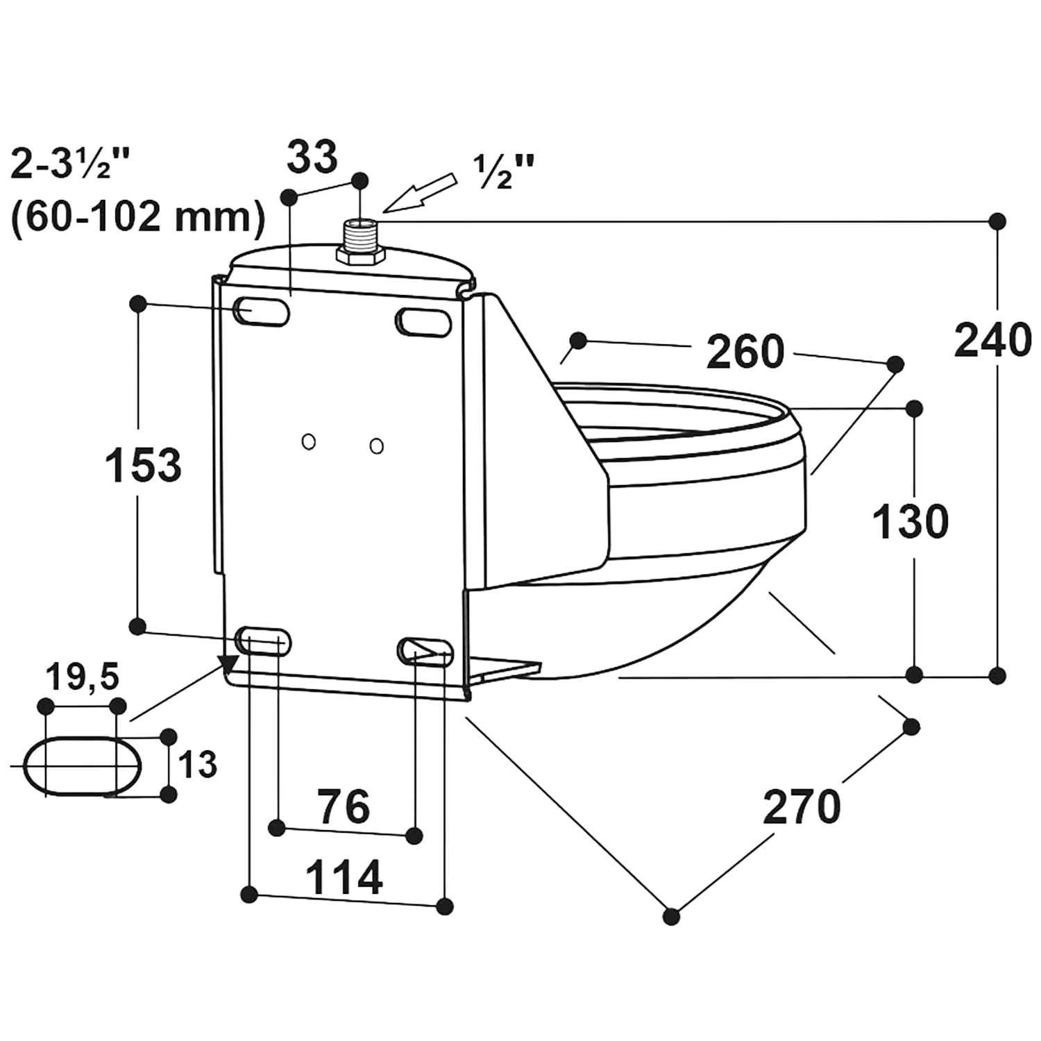 Drinking trough Model 1120 with stainless steel valve 1/2" Suevia  - Image 5